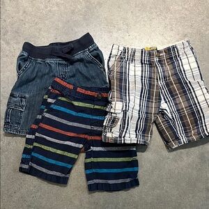 Gymboree Boys' Striped Shorts - Blue and Red Bundle Cargo Short 4T